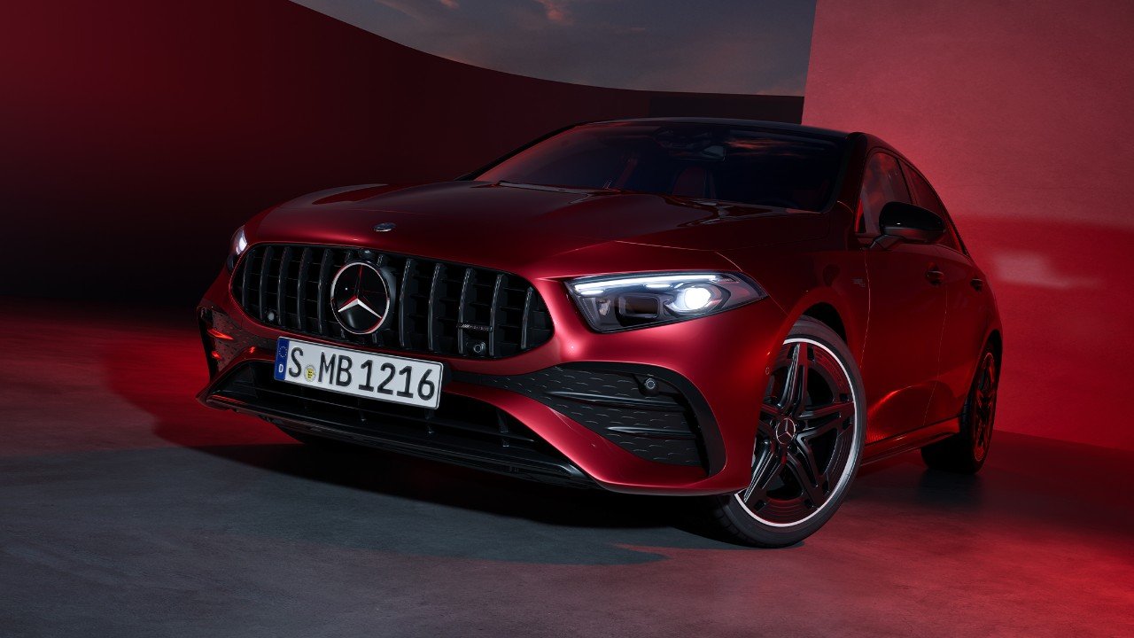 Red Mercedes-AMG A-Class Saloon